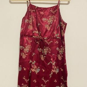 VINTAGE City Triangle 90s Satin Asian Inspired Print Style Mini Dress